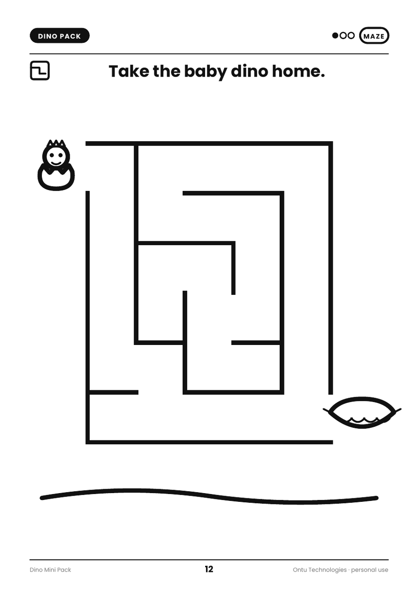 Wide, forgiving maze paths for little fingers.