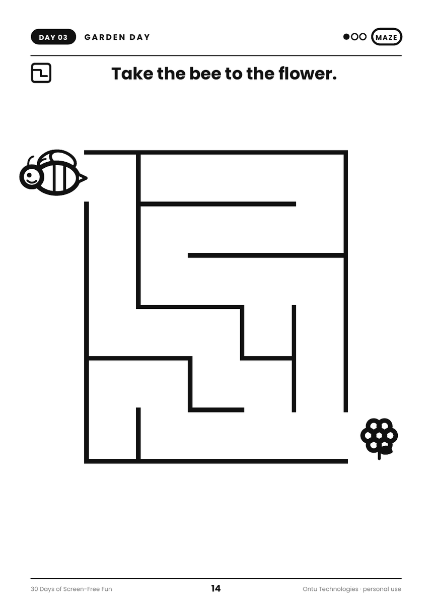 Simple, wide-path mazes that a three-year-old can actually finish.