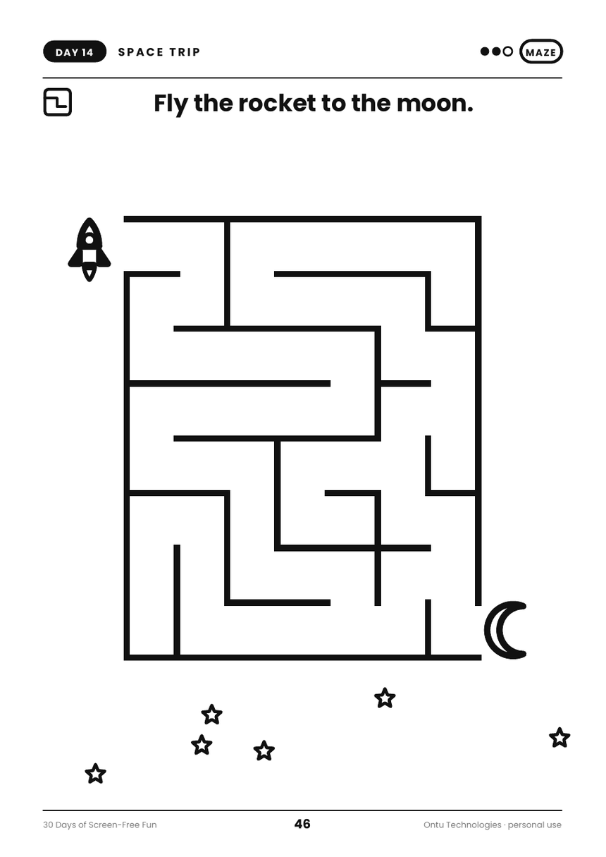 Mazes get gently bigger as the 30 days go on.